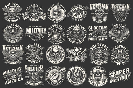 Military black and white designs