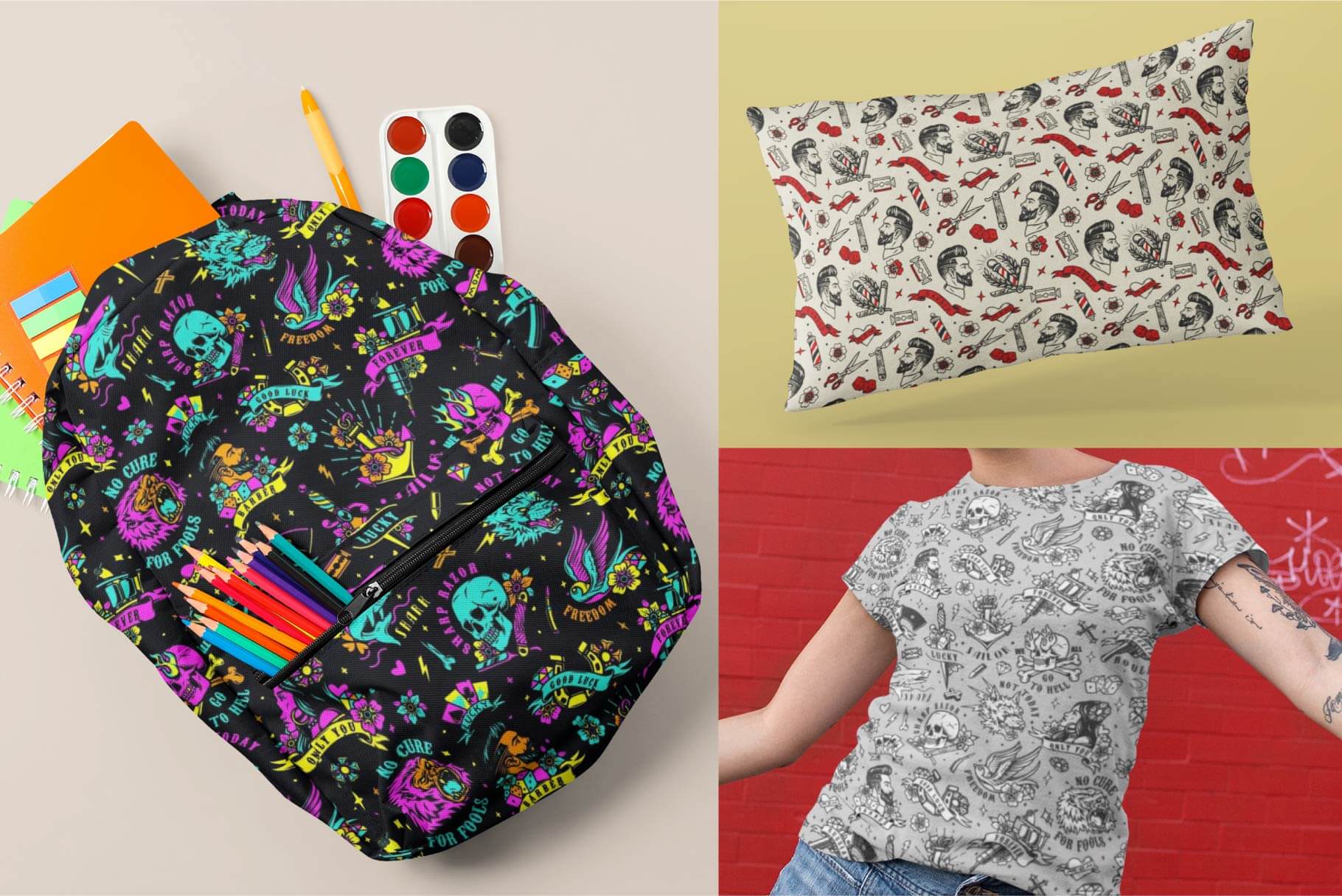 Classic Tattoo Seamless Patterns (27)