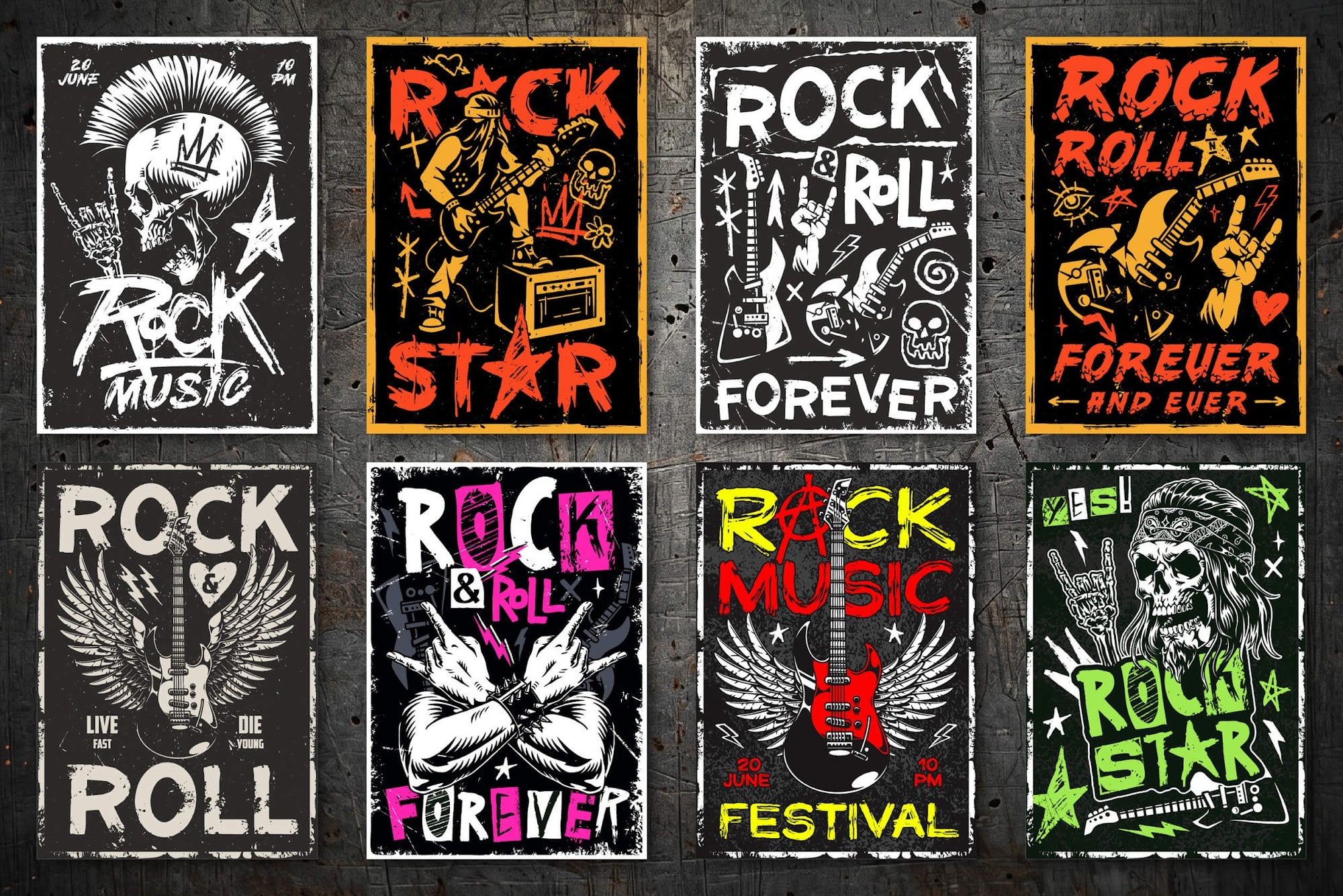Rock Music – Editable Vector Posters (24)