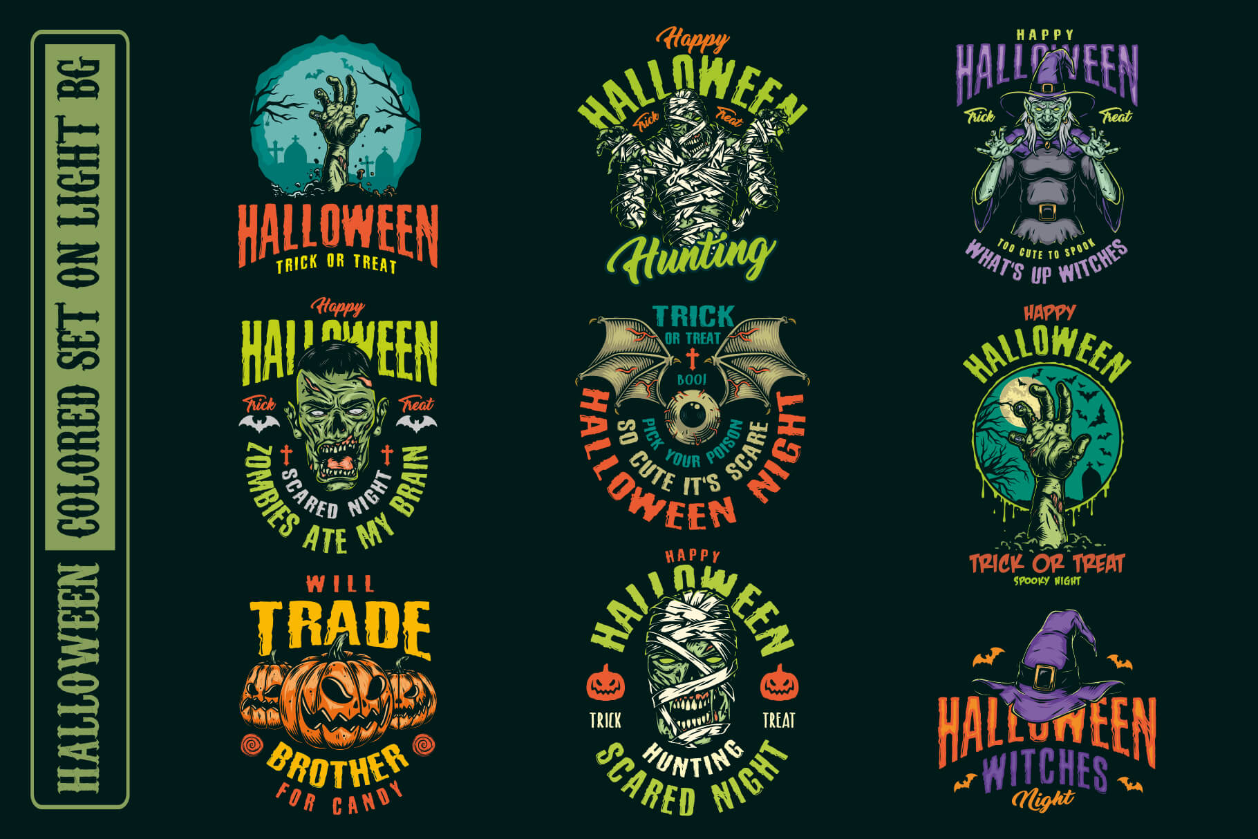 Halloween colored designs
