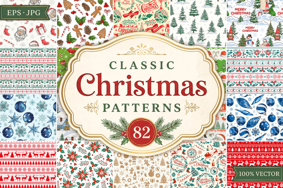Classic Christmas patterns cover