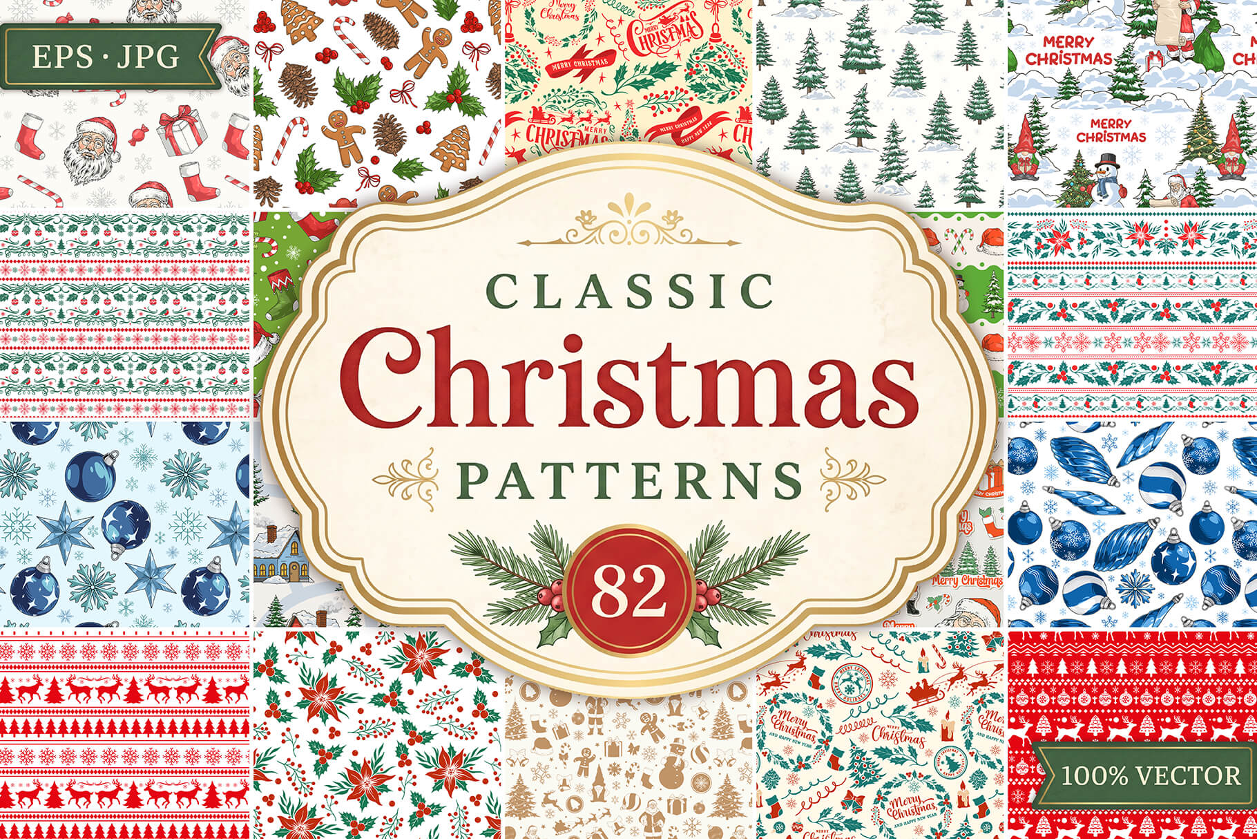 Classic Christmas patterns cover