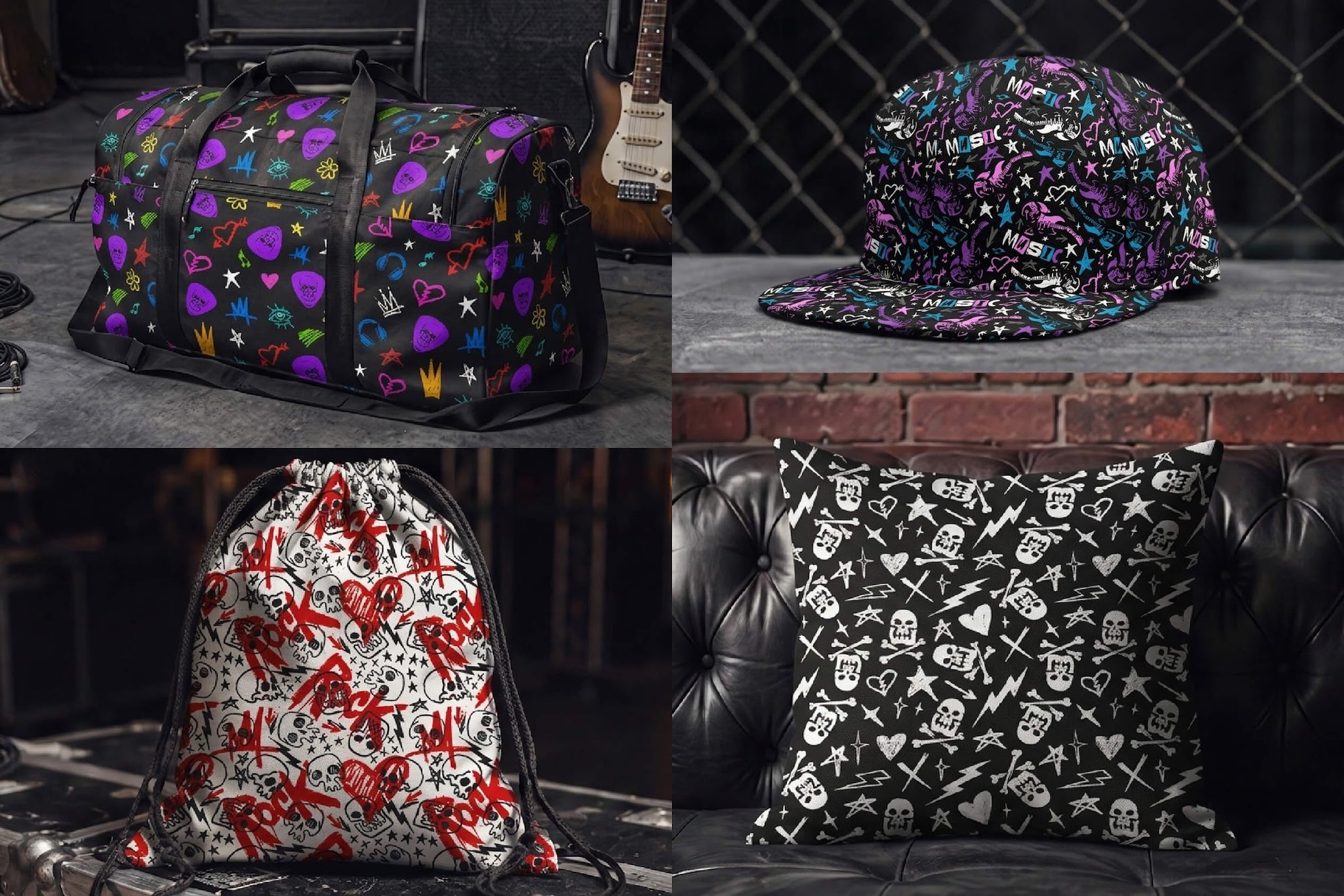 Rock Music – Seamless Vector Patterns (53)