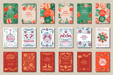 Classic Christmas Postcard Templates preview 2