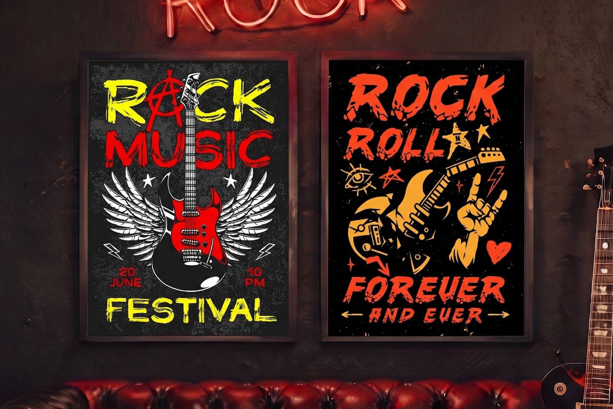 Rock Music – Editable Vector Posters (24)