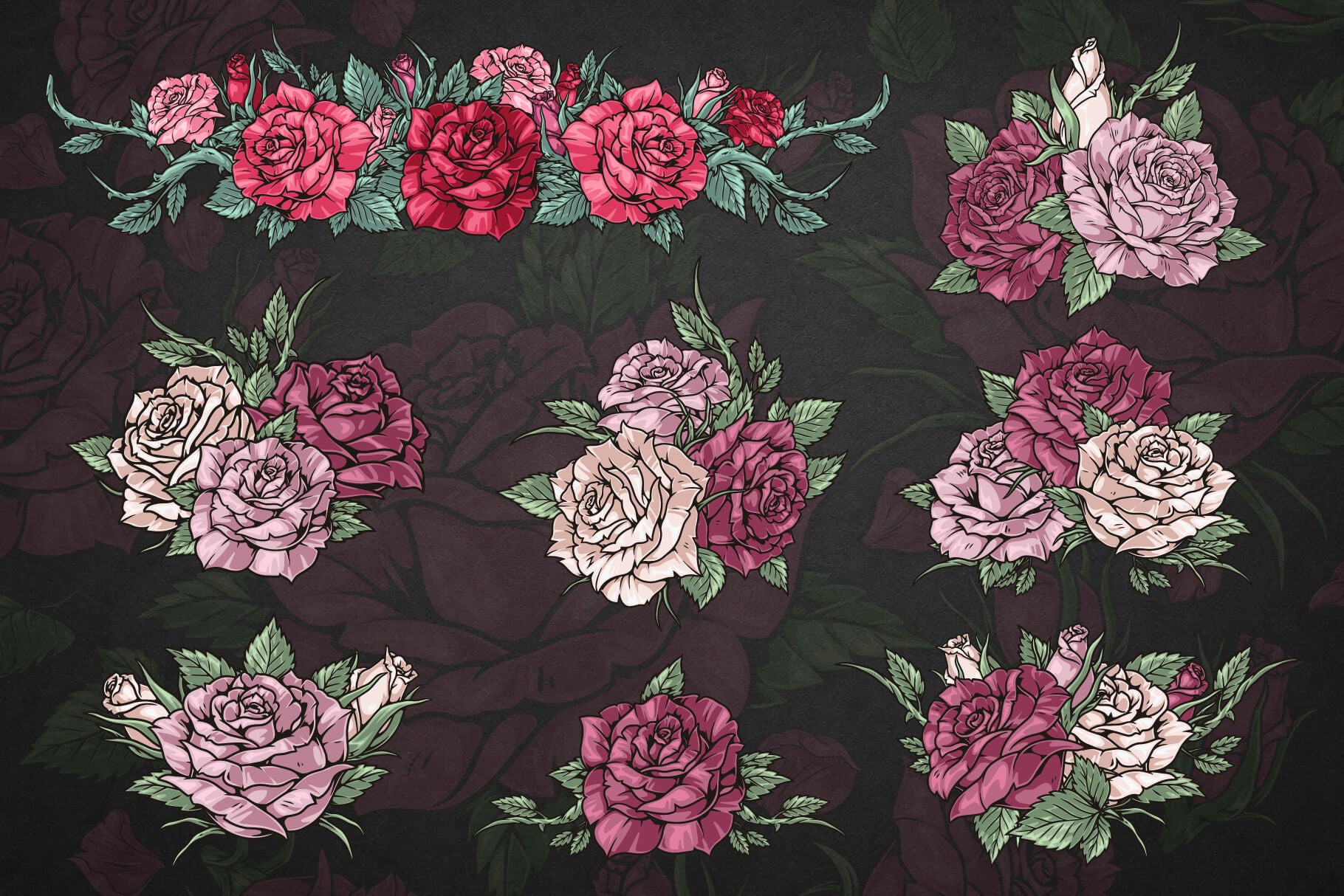 Roses Floral Illustrations (96)