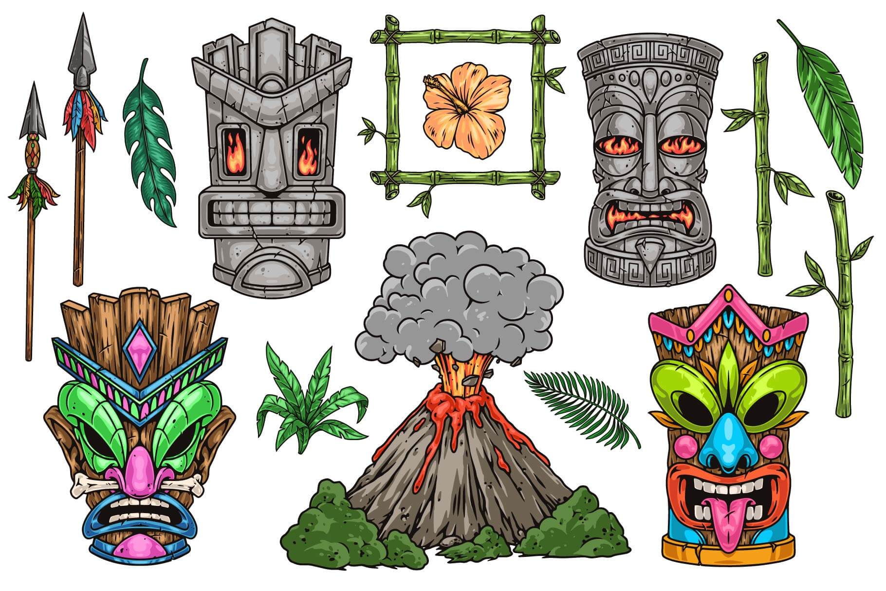 Tiki Masks Illustrations (31)