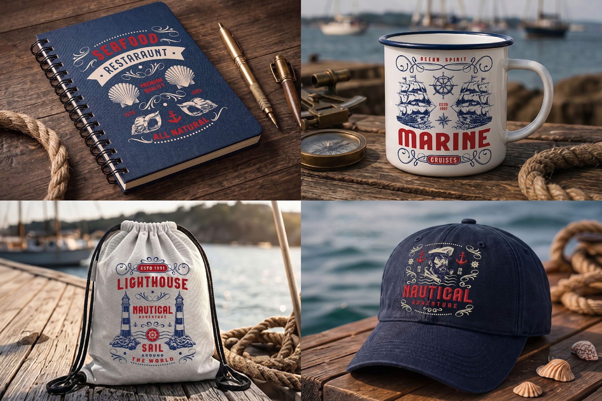 Vintage Nautical Label Design Templates (24)
