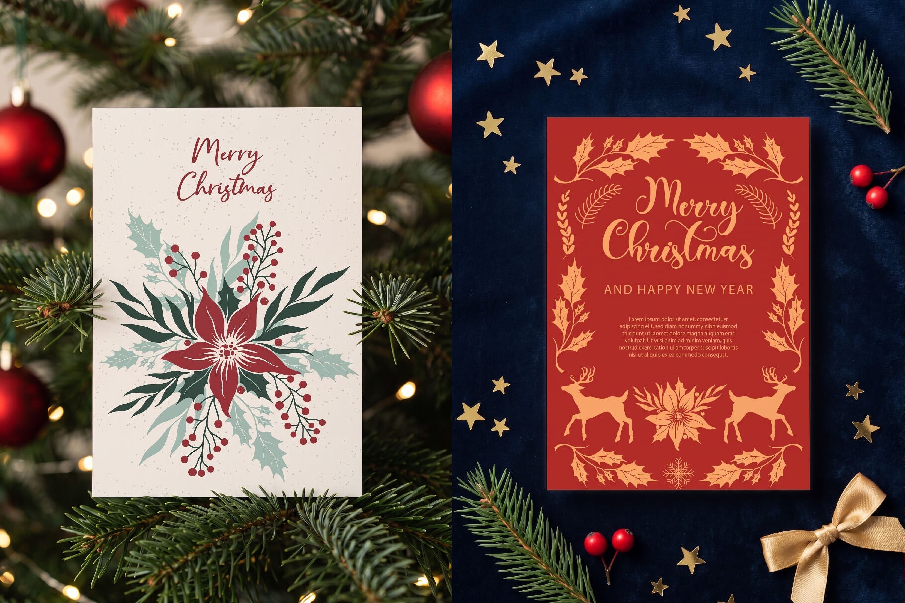 Classic Christmas Postcard Templates preview 8