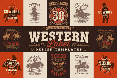 Western Label Design Templates cover