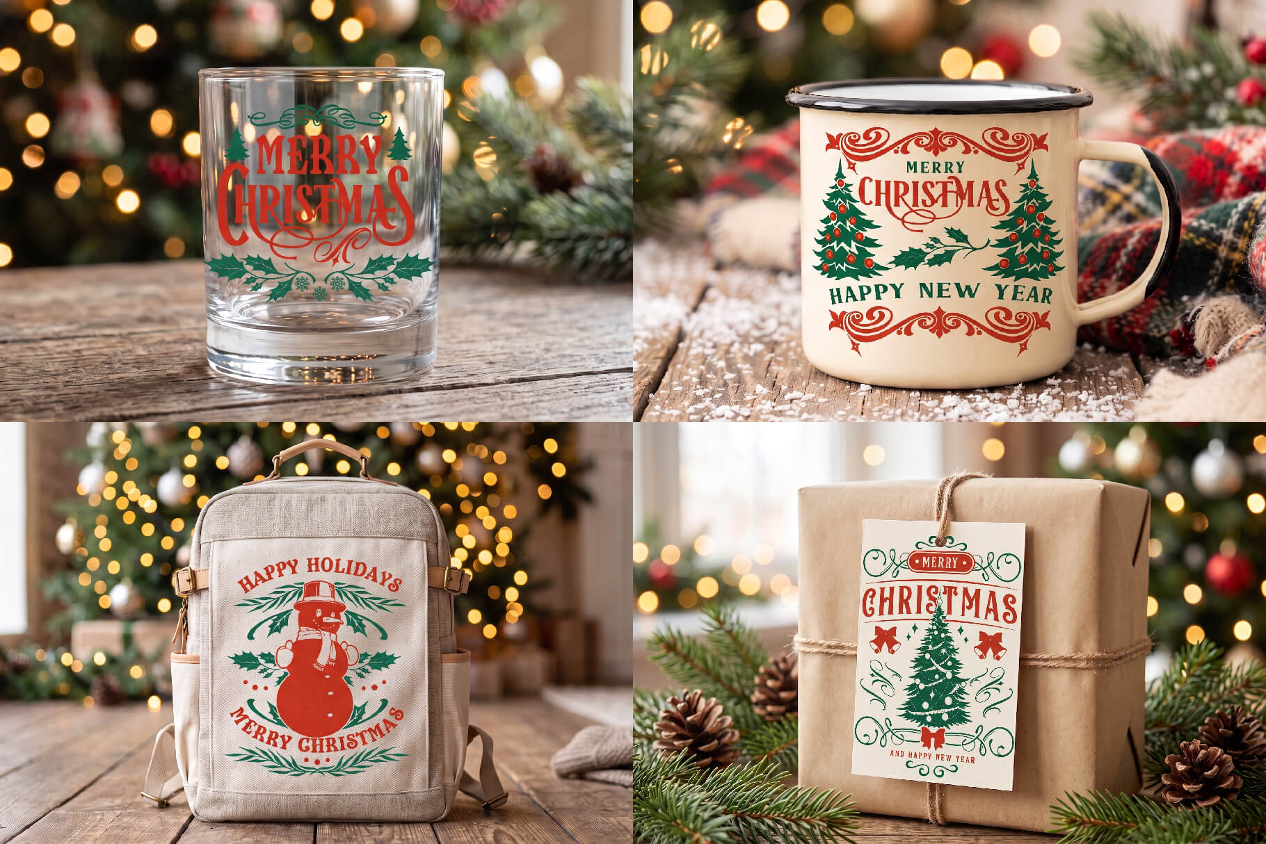 Christmas drinkware and packaging mockup preview 9