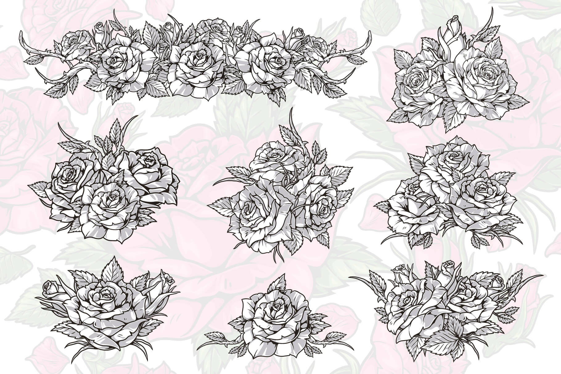 Roses Floral Illustrations (96)