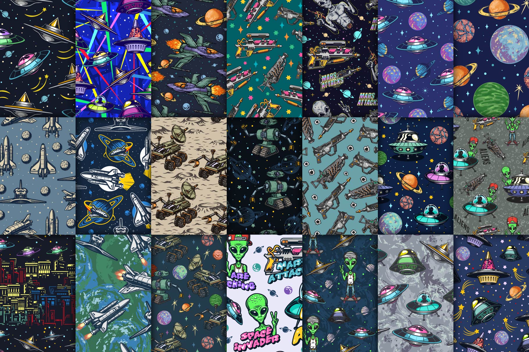 UFO Seamless Patterns (39)