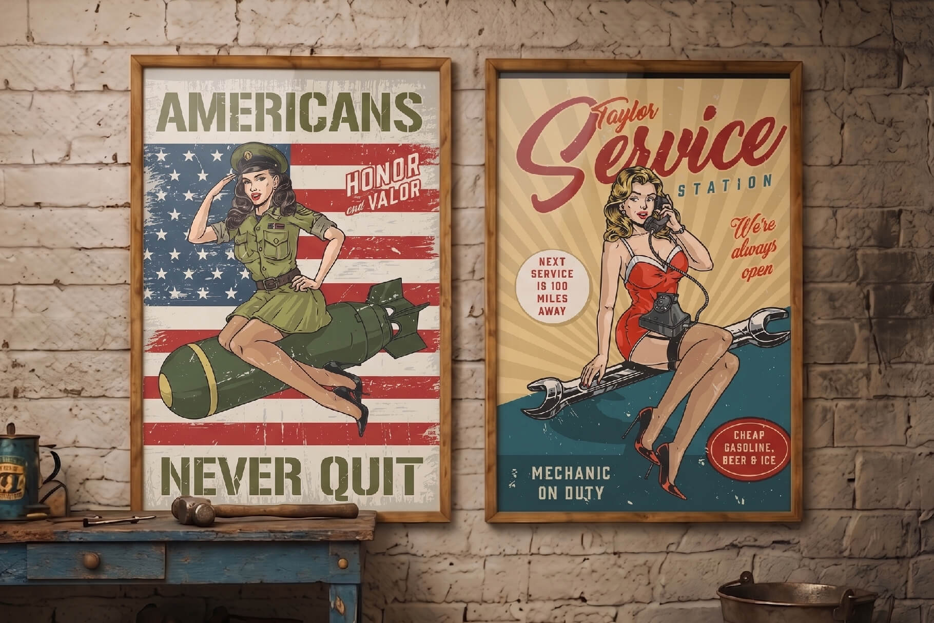 Retro Pin-Up Girls Poster Designs (45)