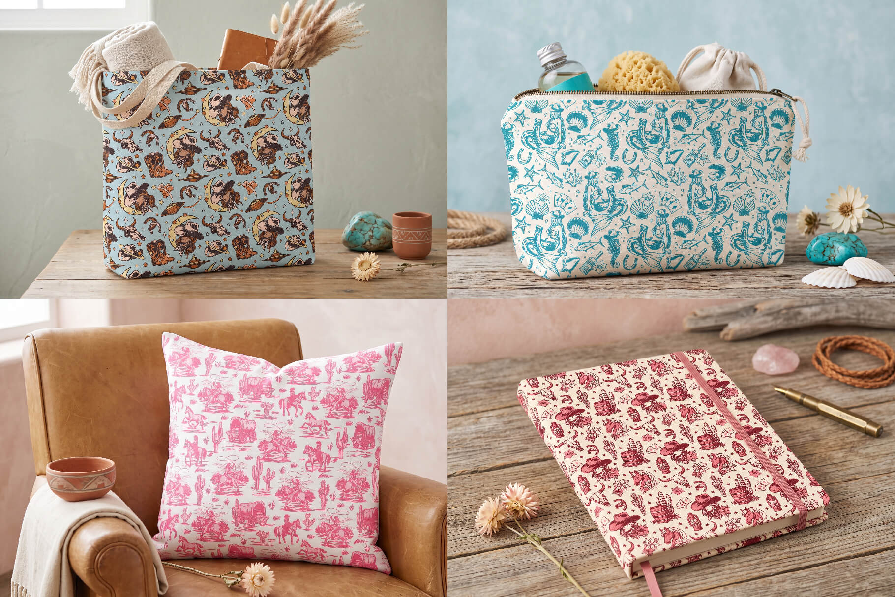 Western pattern home decor mockup preview 10