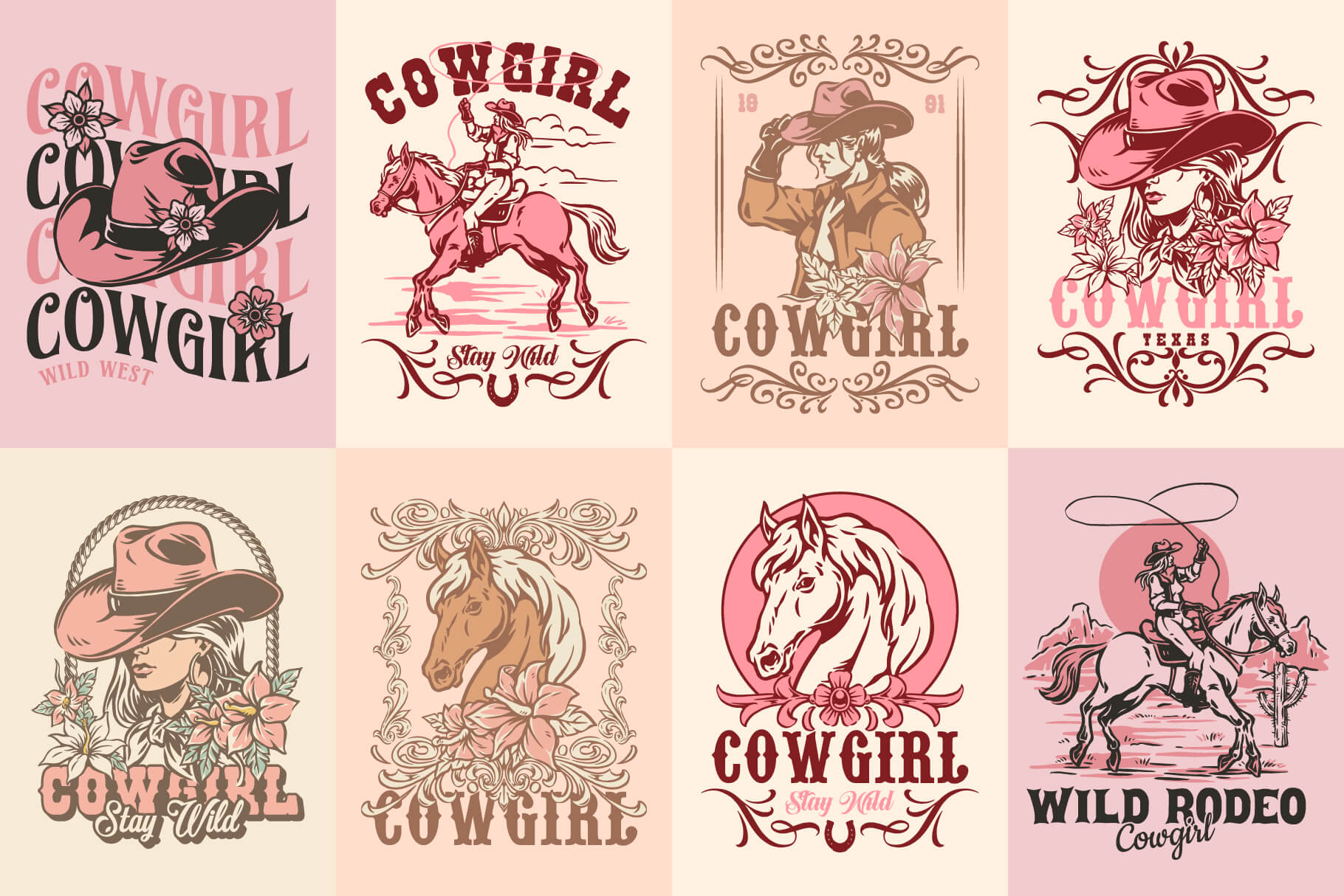 Vintage Cowgirls Design Templates (16)