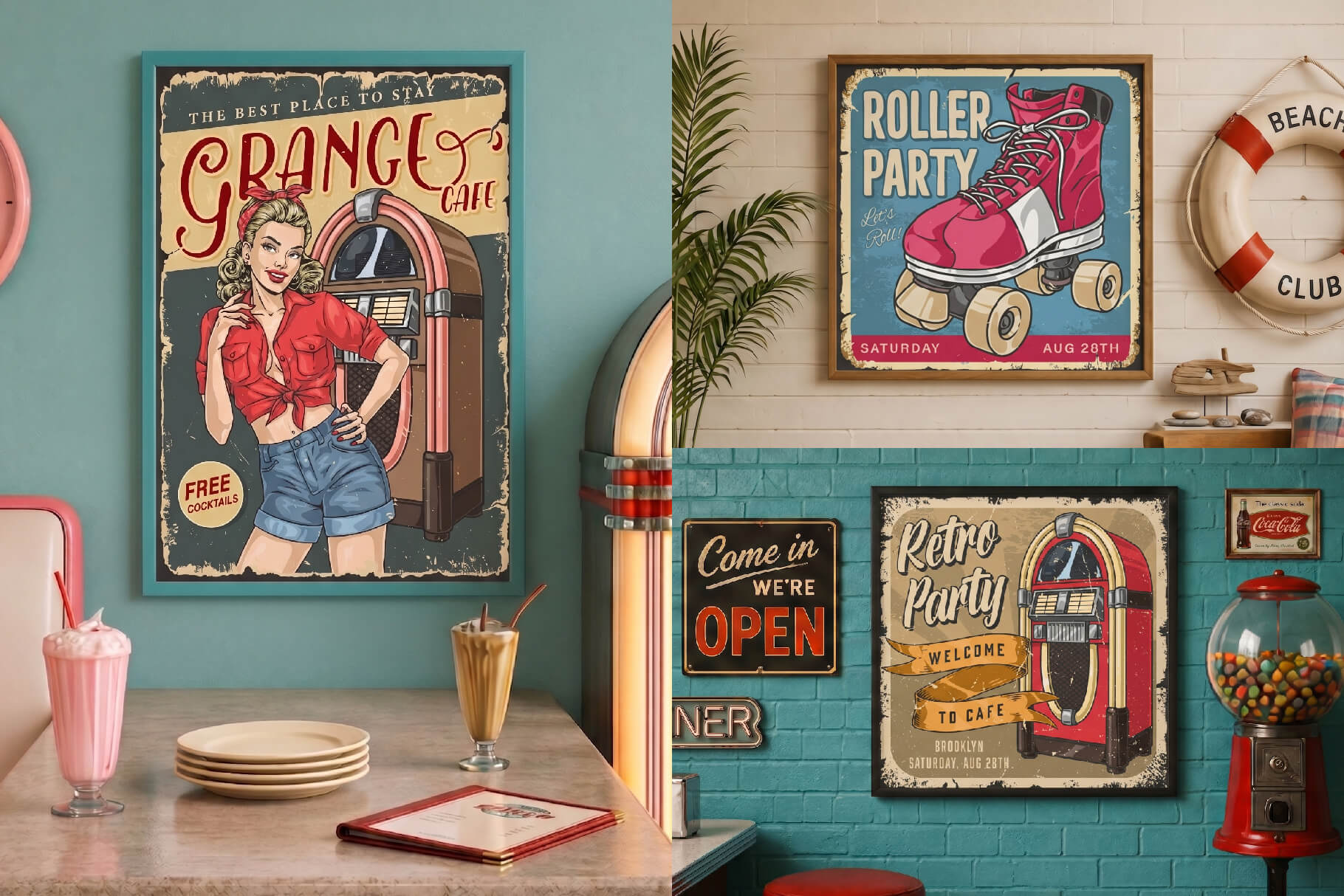 Retro Pin-Up Girls Poster Designs (45)