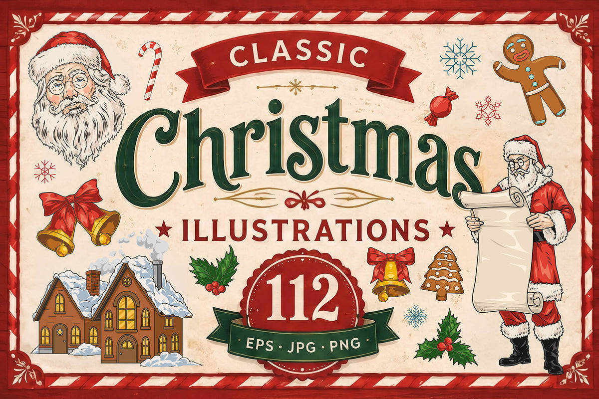 Classic Christmas Illustrations cover