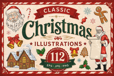 Classic Christmas Illustrations cover