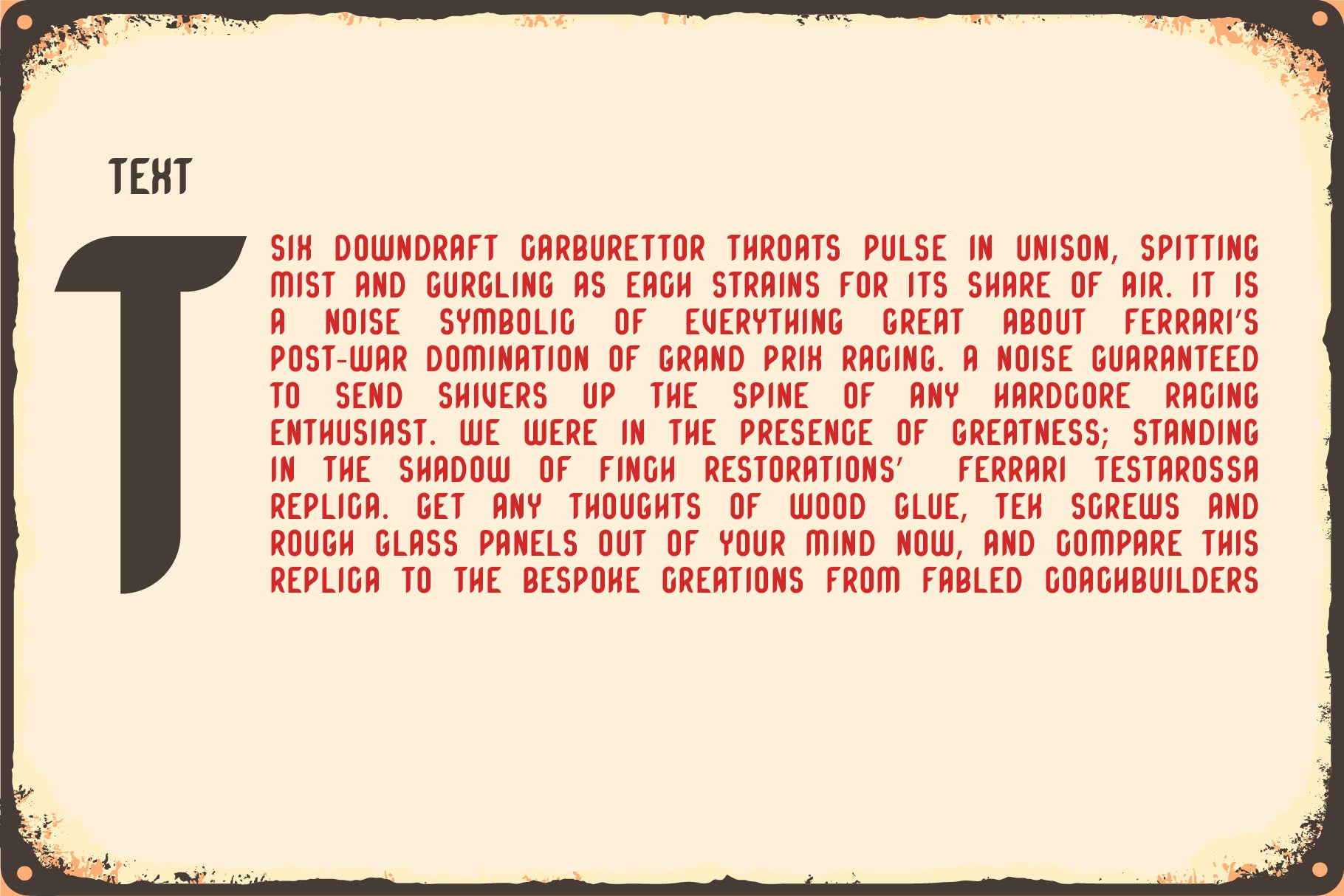 Cartuning Font