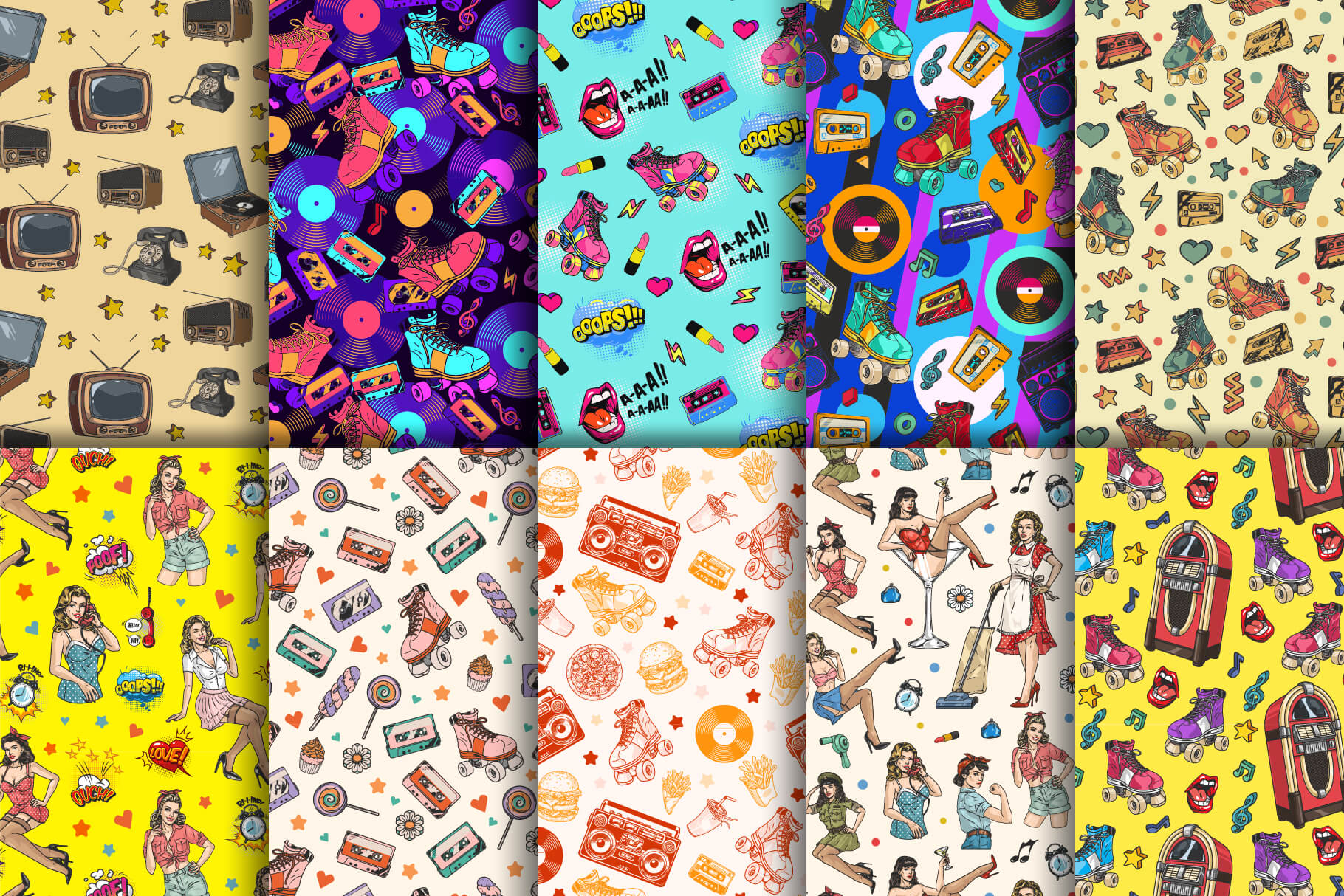 Retro Pin-Up Patterns (21)