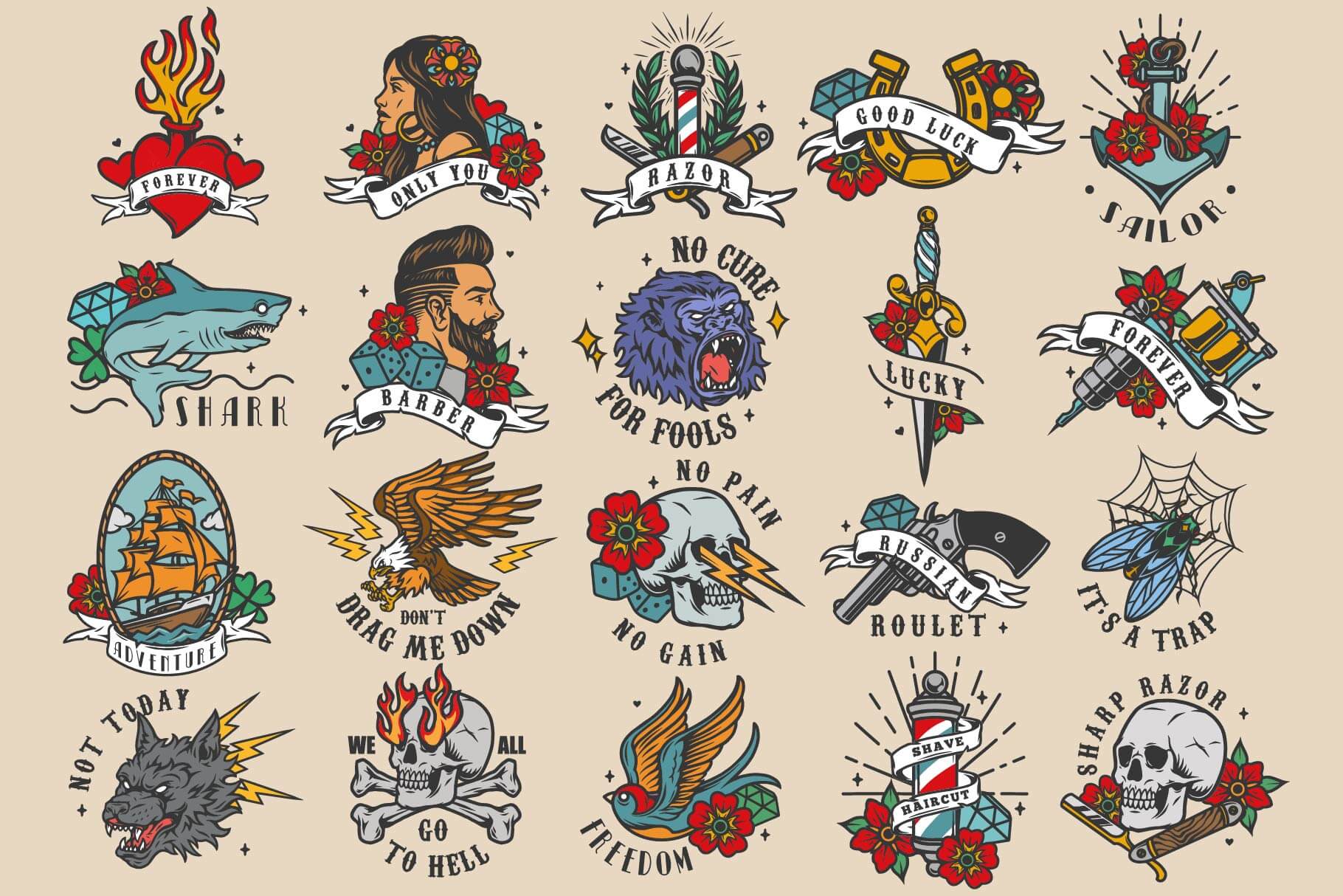 Classic Tattoo Design Templates (20)
