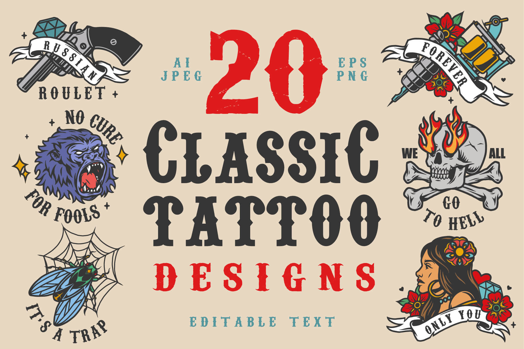Classic Tattoo Design Templates (20)