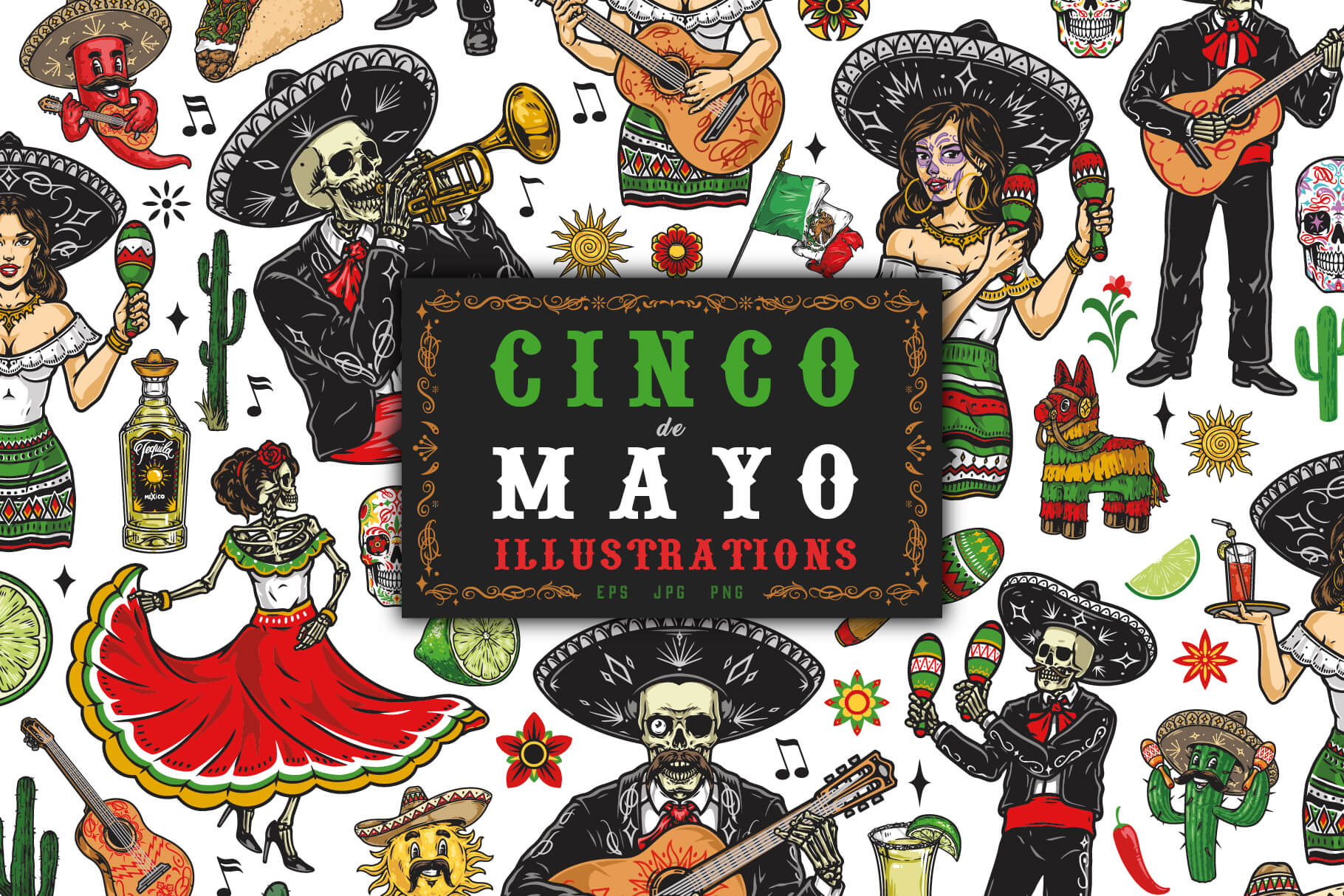 Cinco de Mayo Illustrations Set