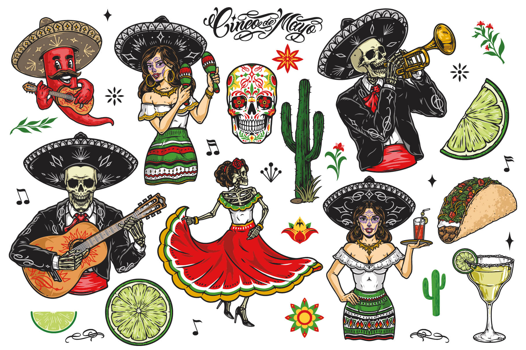 Cinco de Mayo Illustrations Set