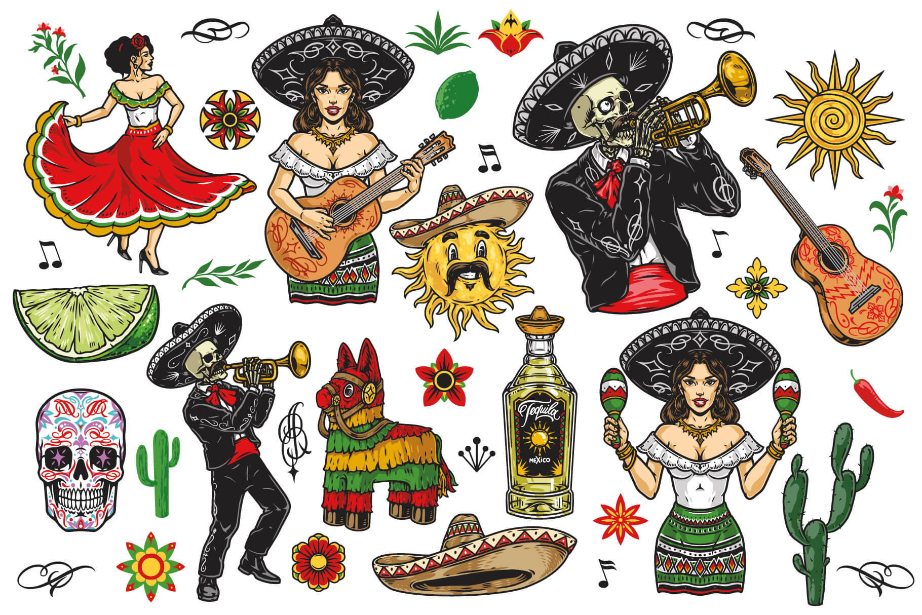 Cinco de Mayo Illustrations Set