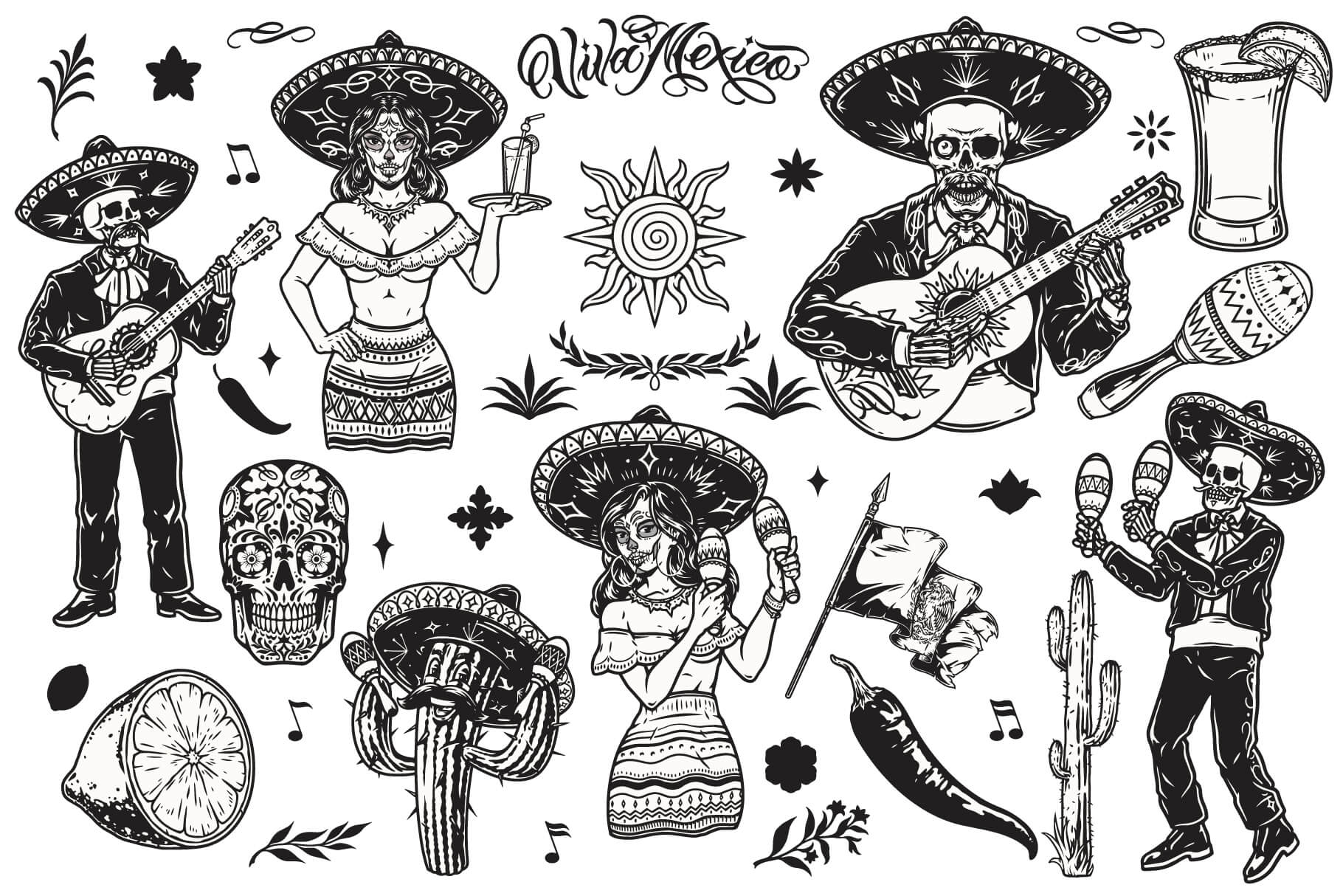 Cinco de Mayo Illustrations Set