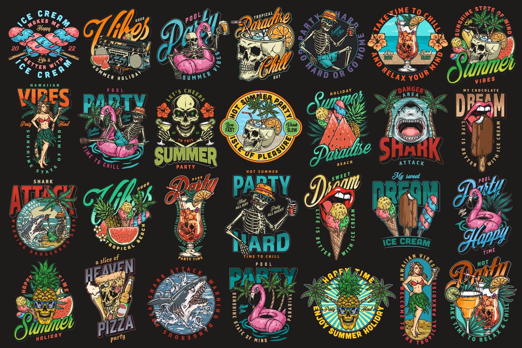 Summer Party – Editable Vector T-Shirt Designs (60)