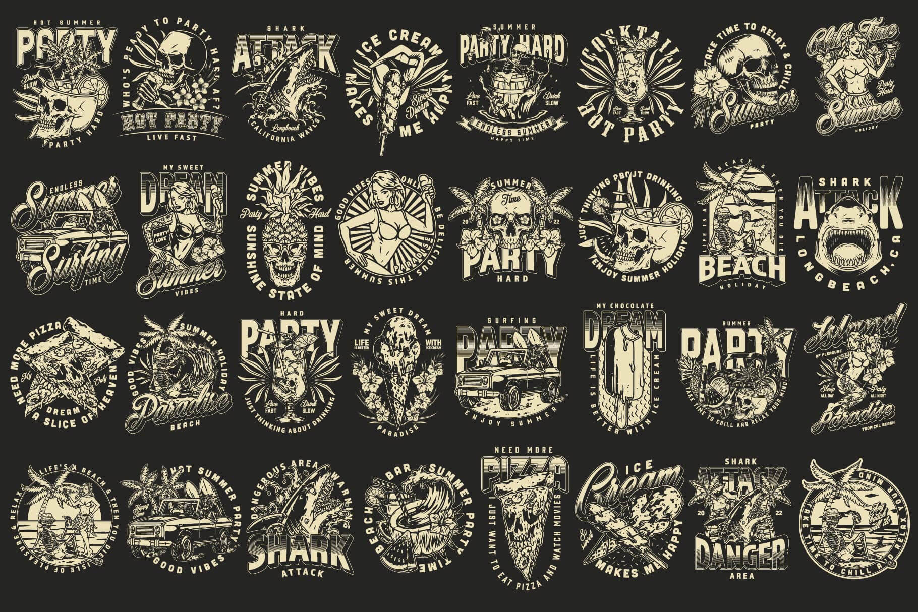 Summer Party – Editable Vector T-Shirt Designs (60)