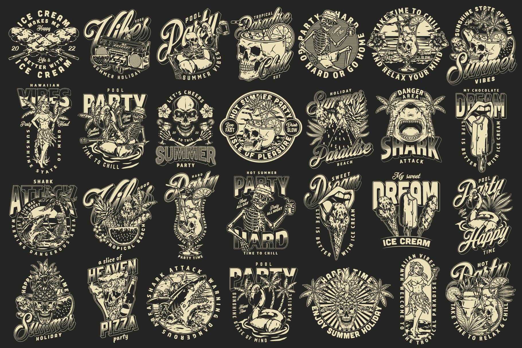 Summer Party – Editable Vector T-Shirt Designs (60)