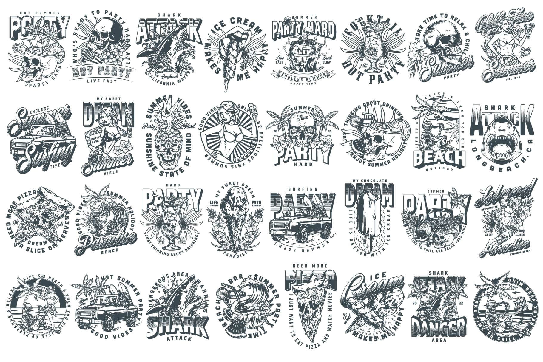 Summer Party – Editable Vector T-Shirt Designs (60)