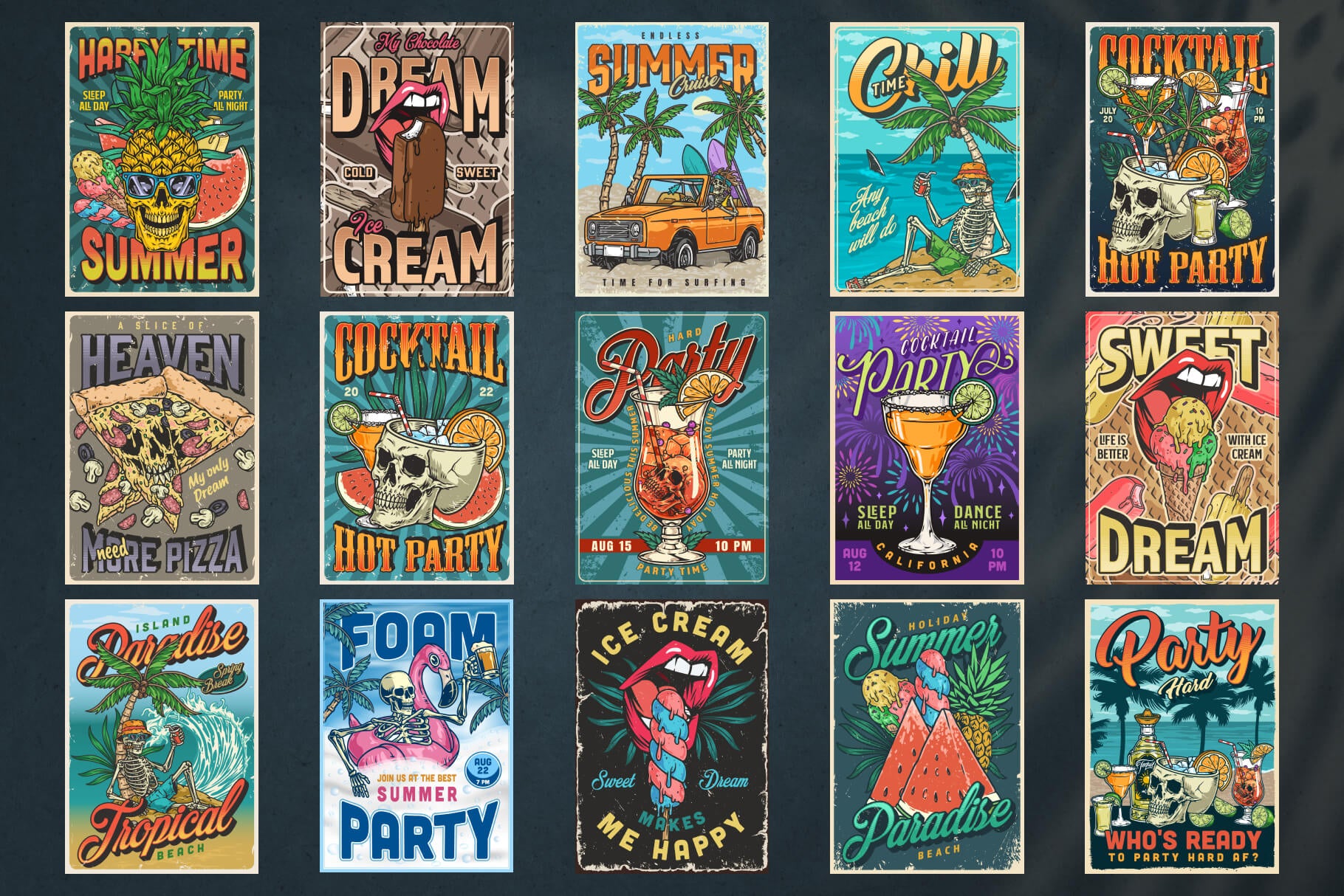Summer Party – Editable Vector Posters (64)