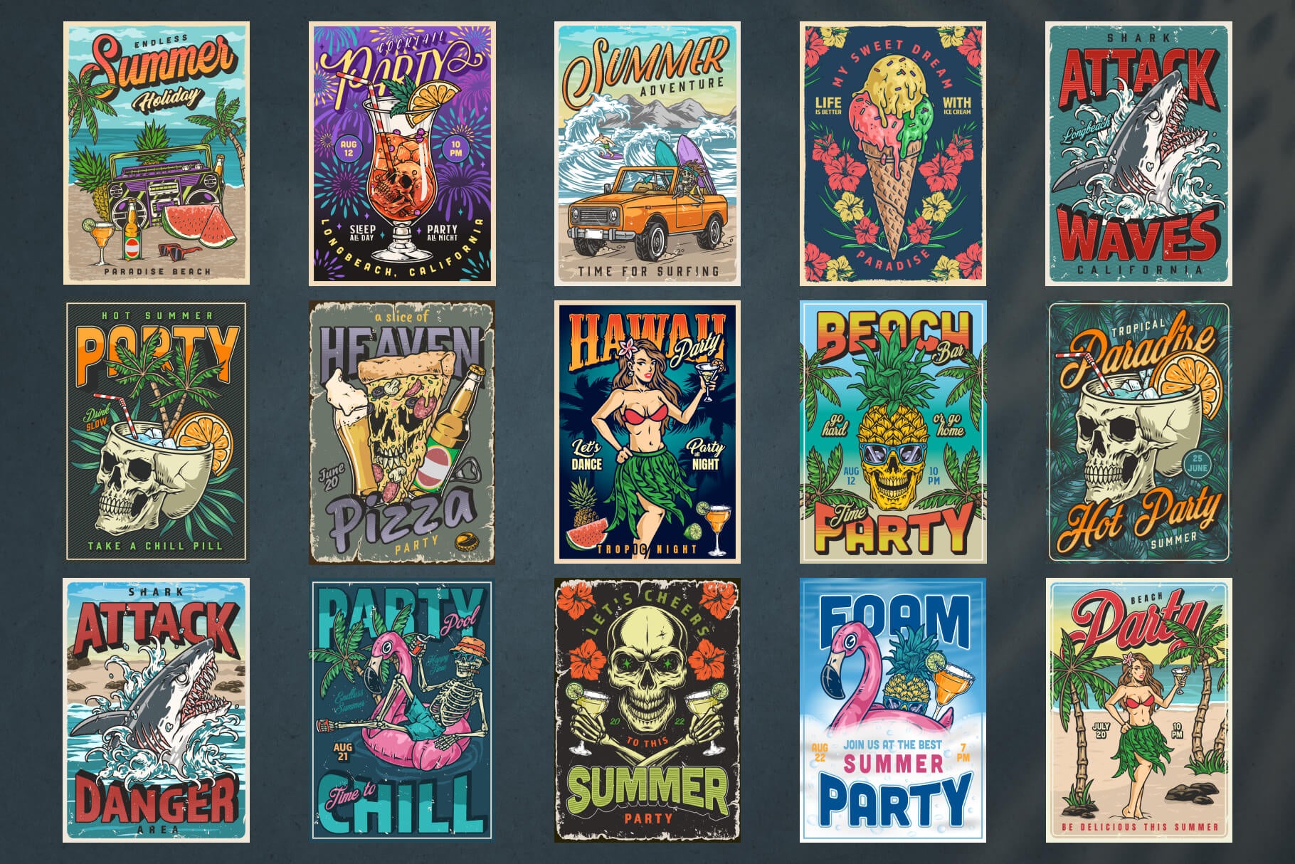 Summer Party – Editable Vector Posters (64)