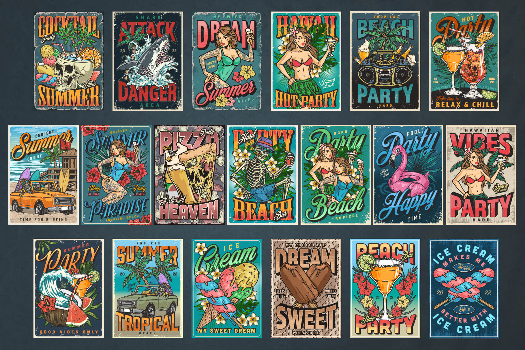 Summer Party – Editable Vector Posters (64)