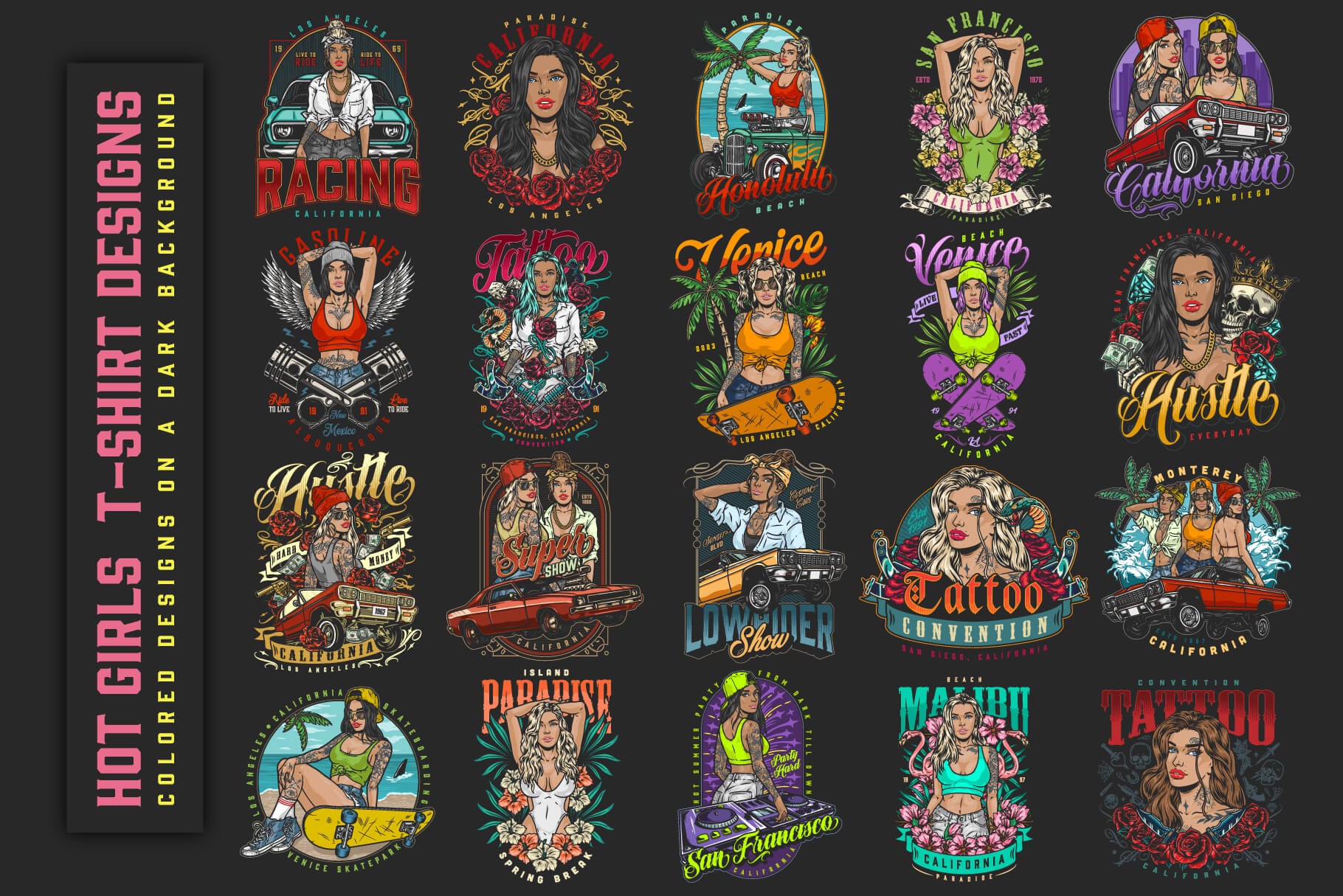 Hot Girls – Editable Vector T-Shirt Designs (Part 1) (60)