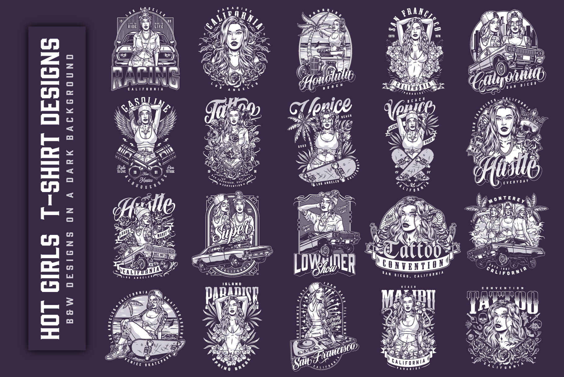 Hot Girls – Editable Vector T-Shirt Designs (Part 1) (60)