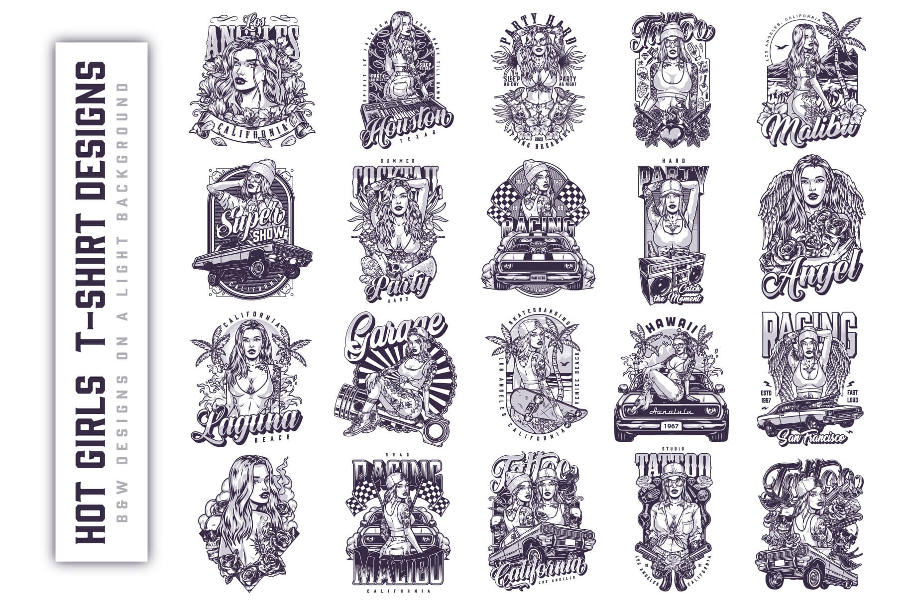 Hot Girls – Editable Vector T-Shirt Designs (Part 1) (60)