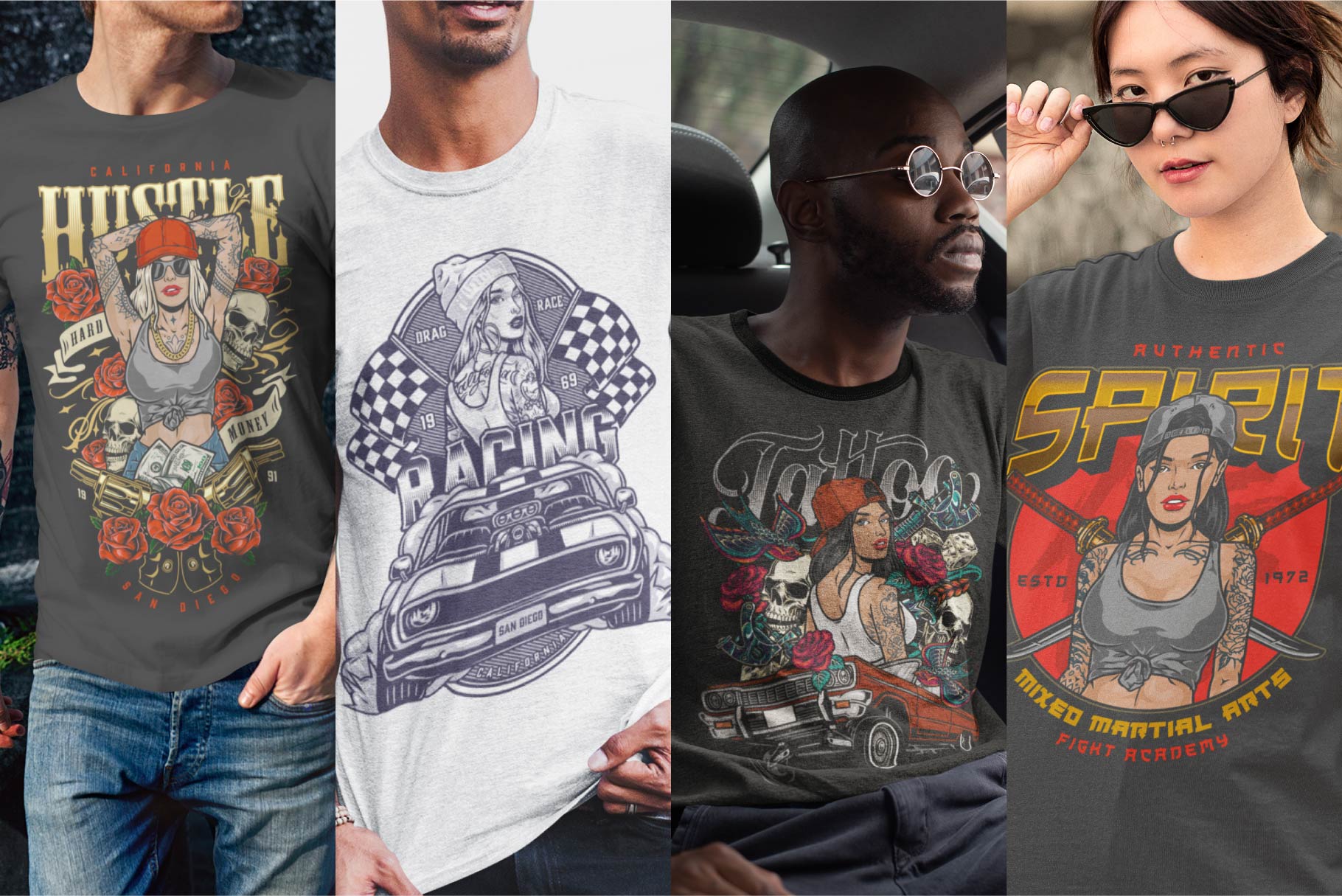 Hot Girls – Editable Vector T-Shirt Designs (Part 1) (60)