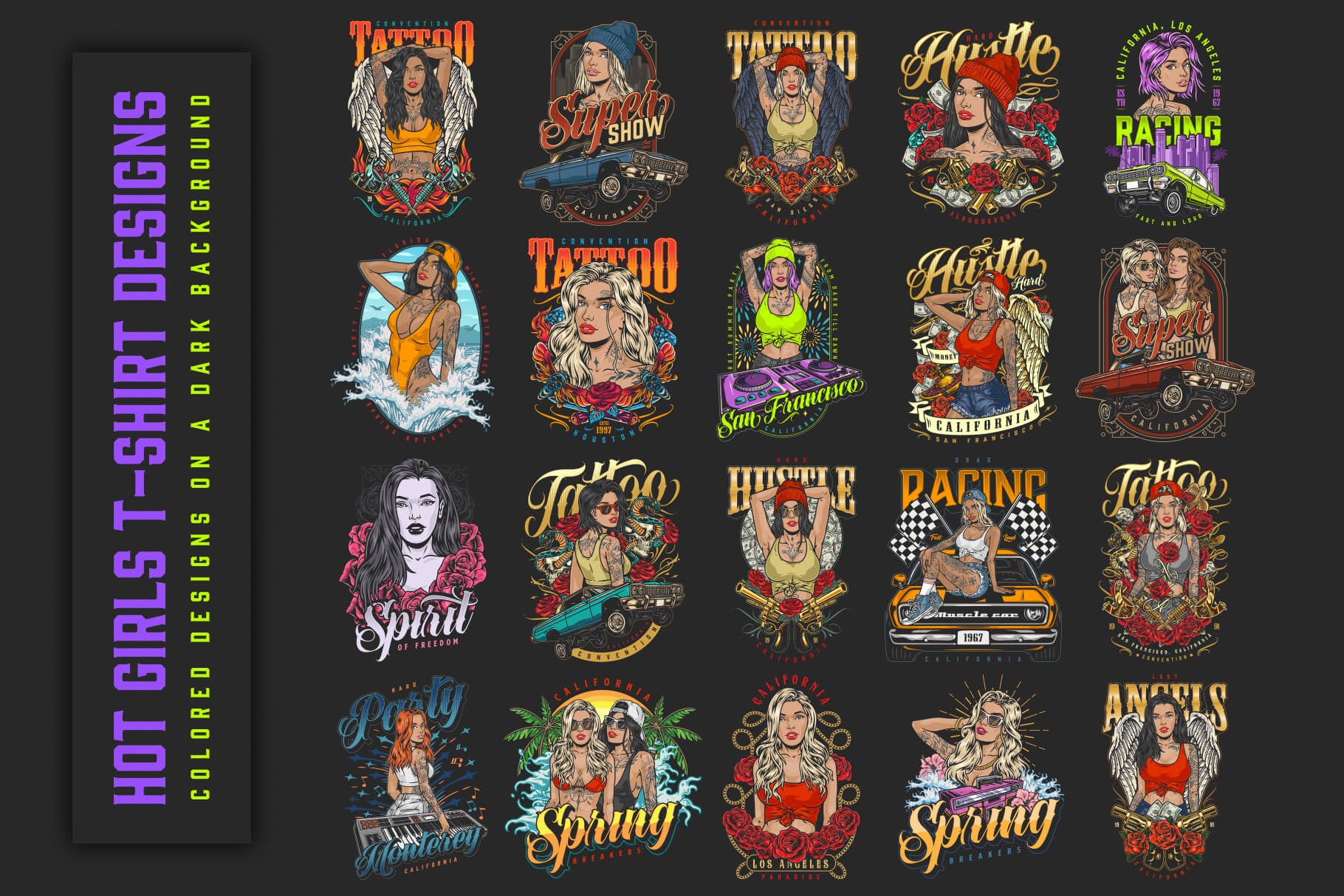 Hot Girls – Editable Vector T-Shirt Designs (Part 2) (61)