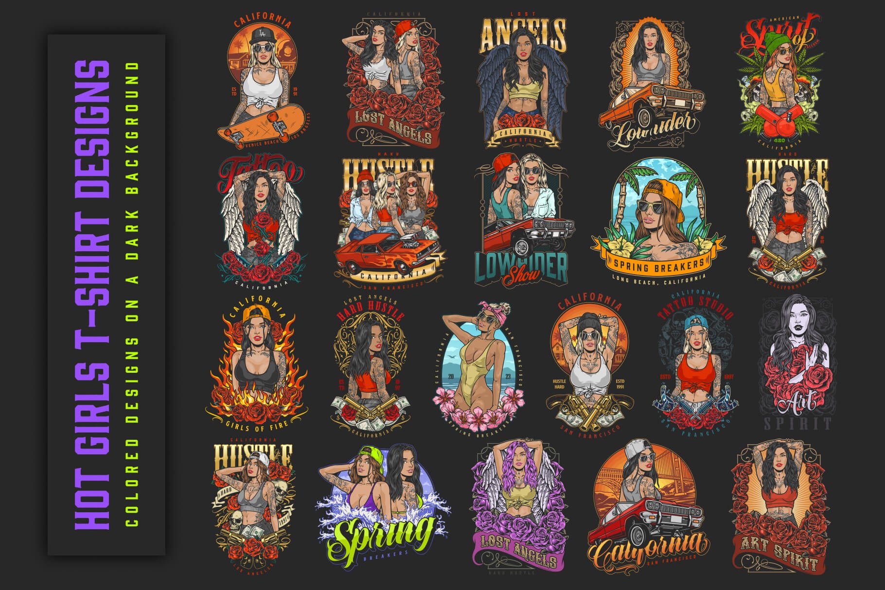 Hot Girls – Editable Vector T-Shirt Designs (Part 2) (61)