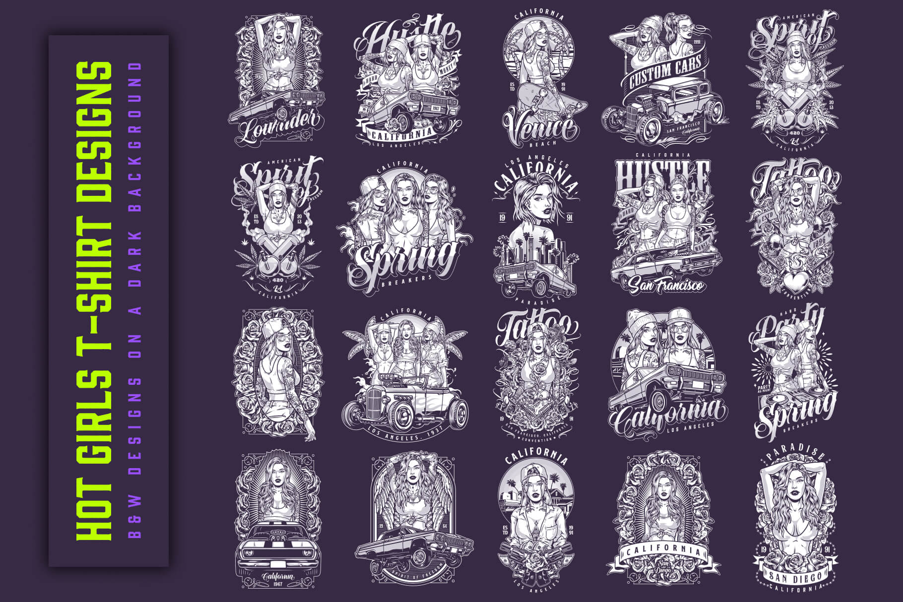 Hot Girls – Editable Vector T-Shirt Designs (Part 2) (61)