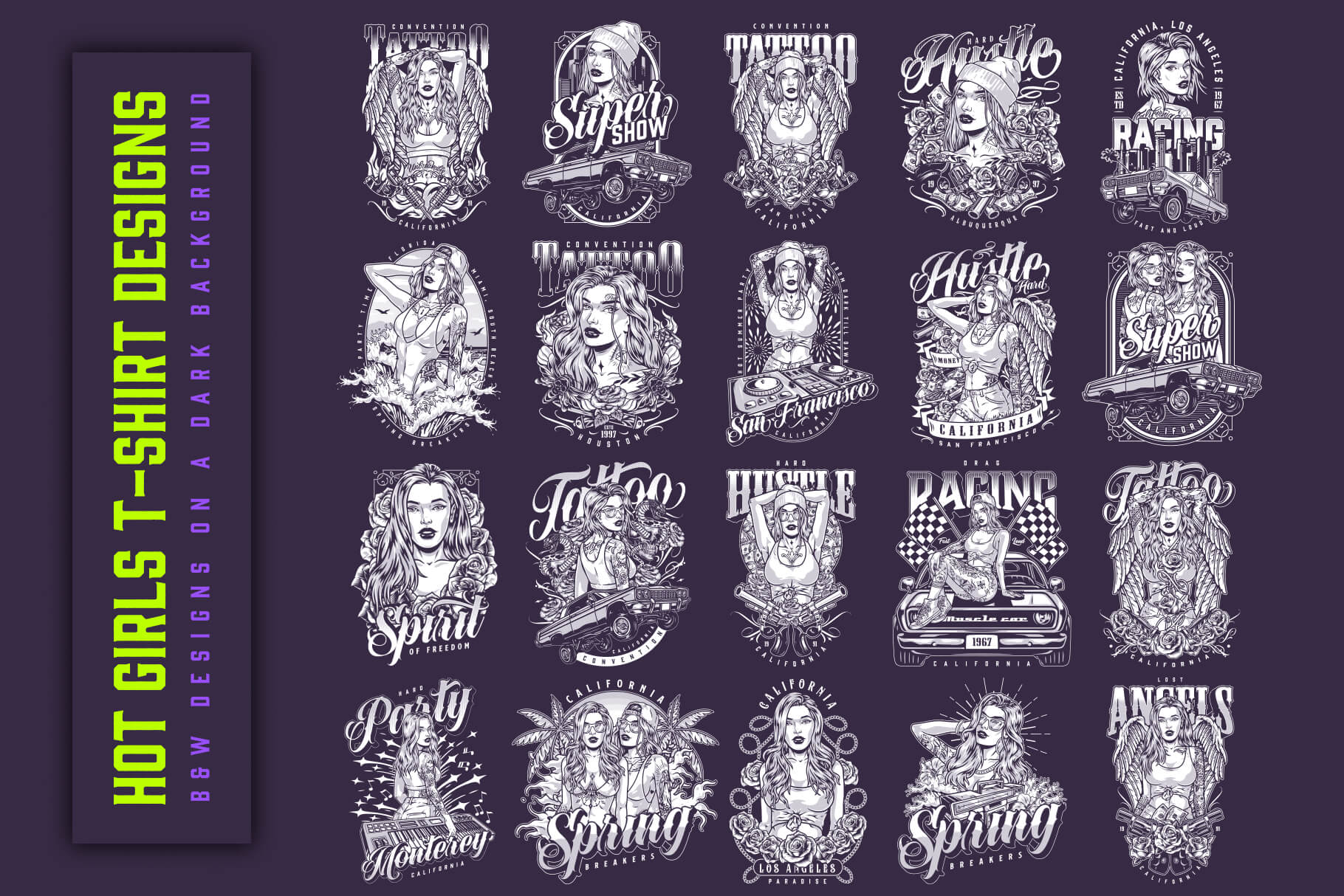 Hot Girls – Editable Vector T-Shirt Designs (Part 2) (61)