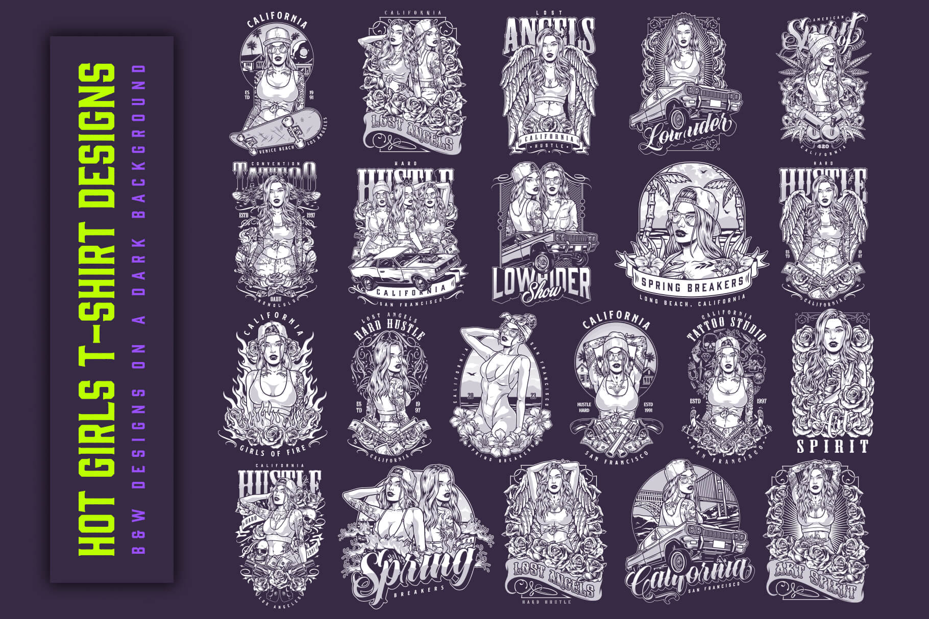 Hot Girls – Editable Vector T-Shirt Designs (Part 2) (61)