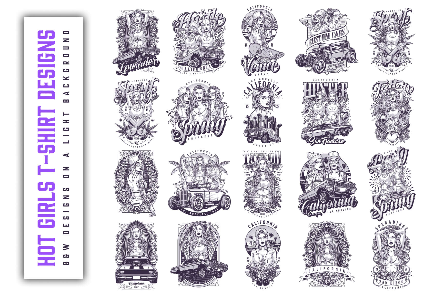 Hot Girls – Editable Vector T-Shirt Designs (Part 2) (61)