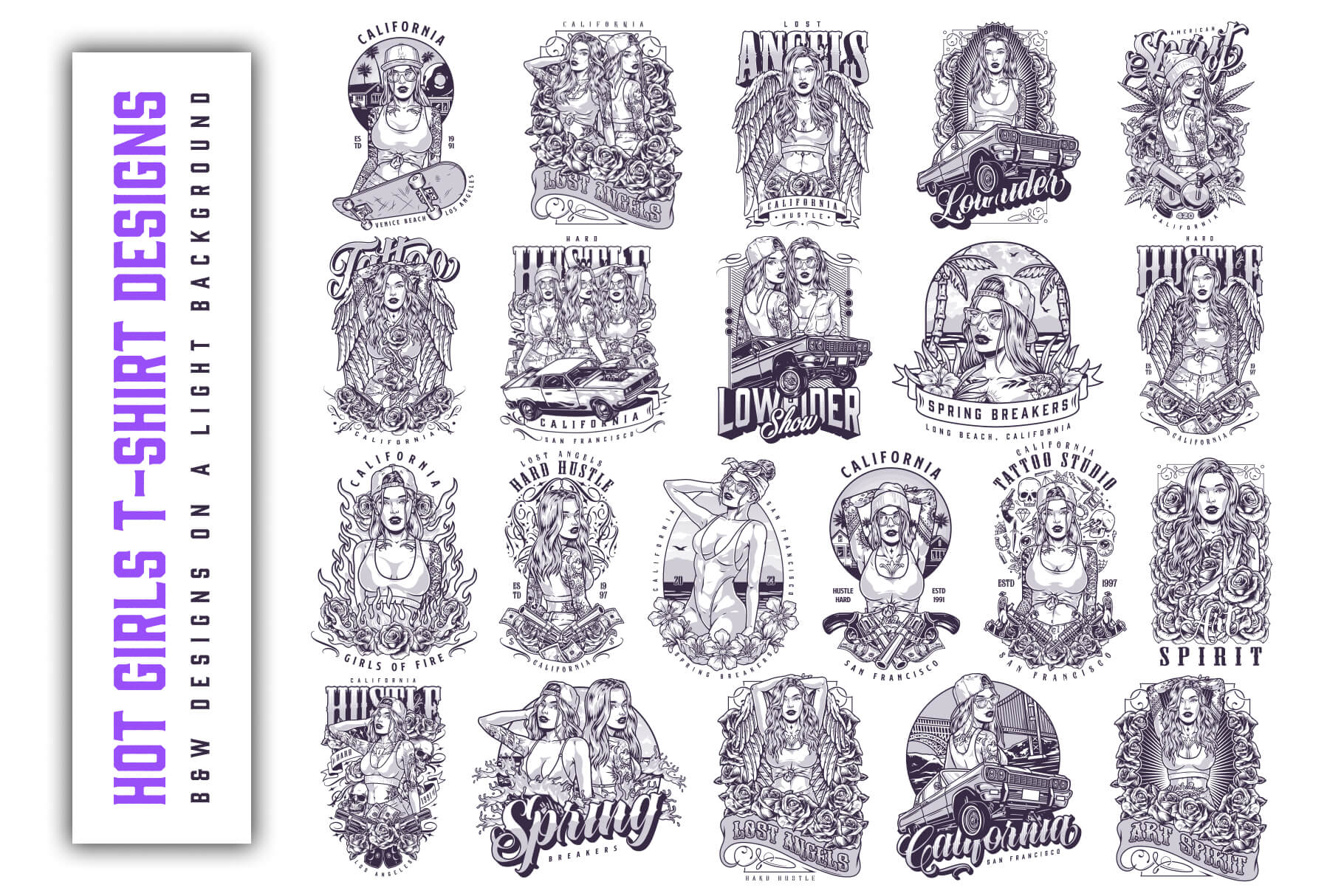 Hot Girls – Editable Vector T-Shirt Designs (Part 2) (61)