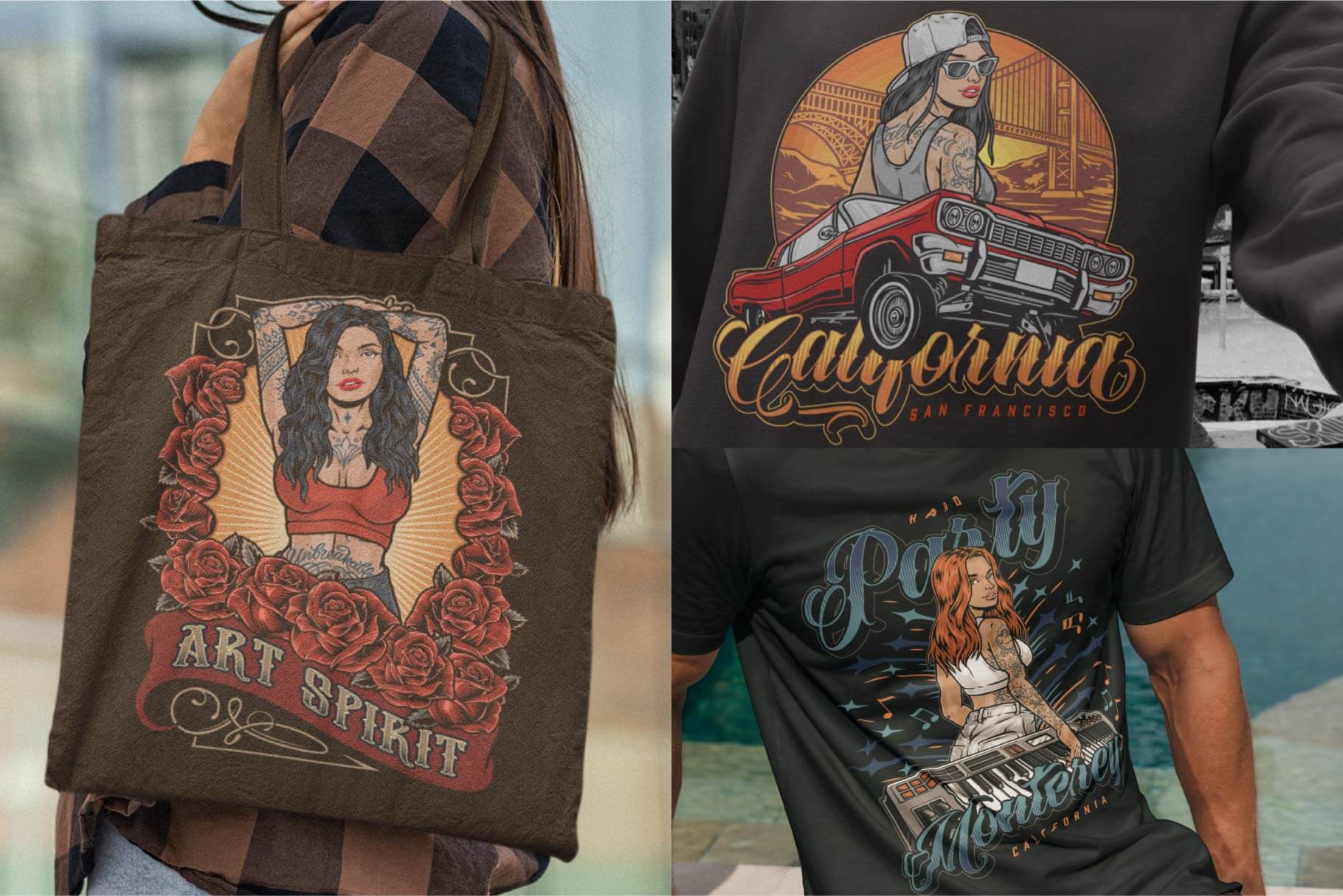 Hot Girls – Editable Vector T-Shirt Designs (Part 2) (61)